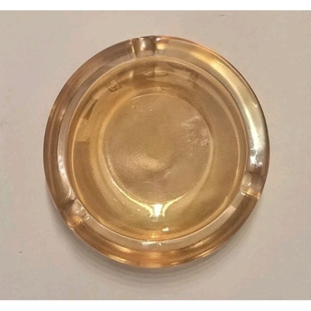 Vintage Peach Iridescent Glass Ash Tray 1960s Perfect Condition - Picture 1 of 4